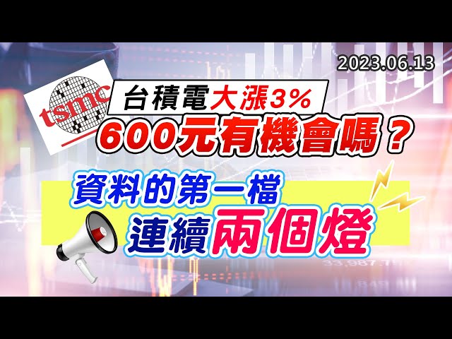20230613《股市最錢線》#高閔漳 “台積電大漲3%，600元有機會嗎？””資料的第一檔，連續兩個燈”
