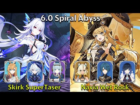 C0 Skirk SuperTaser & C0 Navia Wet Rock - Genshin Impact 6.0 Spiral Abyss Full Clear