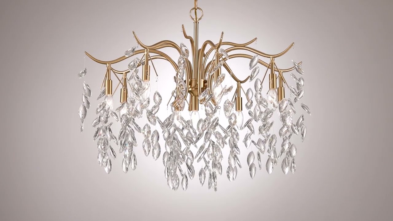 Video 1 Watch A Video About the Rysa Warm Brass Crystal 9 Light Chandelier