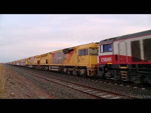 SCT PM9 With Two Aurizon 6020 Class Locomotives - PoathTV Australian Trains & Railways