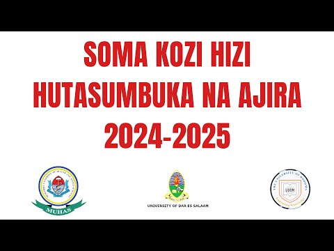 SOMA KOZI HIZI KUPATA AJIRA 2024/2025