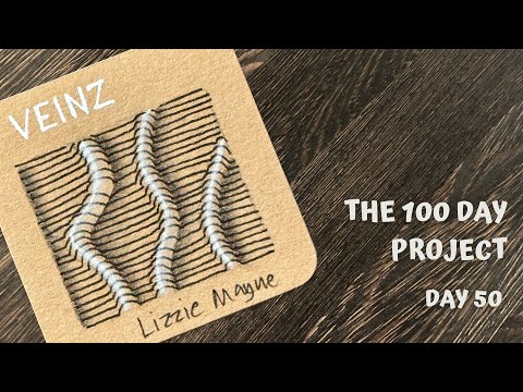 Day 50 of 100 Days of Tangling - Veinz