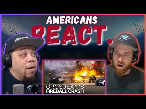 AMERICAN REACTS TO GROSJEAN'S INSANE FIREBALL CRASH. EMOTIONAL! || REAL FANS SPORTS