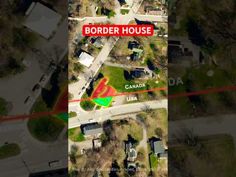 Would You Live in a House Split by a Border ?? 🇺🇸🇨🇦 #shorts #usa #canada #border #maps #politics