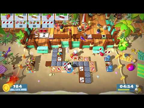 Overcooked 2 - Surf'n'Turf 3-4 - 2 players - Score: 3188