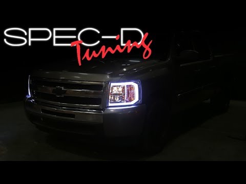 SPECDTUNING INSTALLATION VIDEO: 2007-2013 CHEVY SILVERADO PROJECTOR HEADLIGHTS