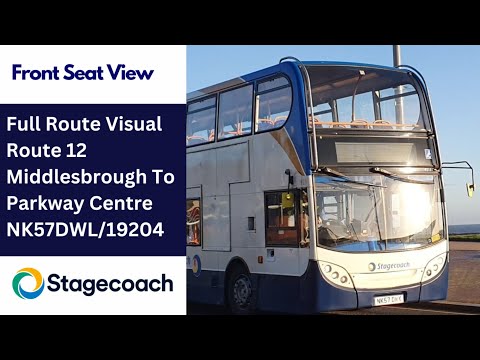 Full Route Visual | Stagecoach NE Bus Route 12 - Middlesbrough To Parkway Centre | NK57DWL/19204
