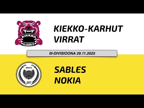 III-Divisioona 29.11.2025: Kiekko-Karhut vs. Sables
