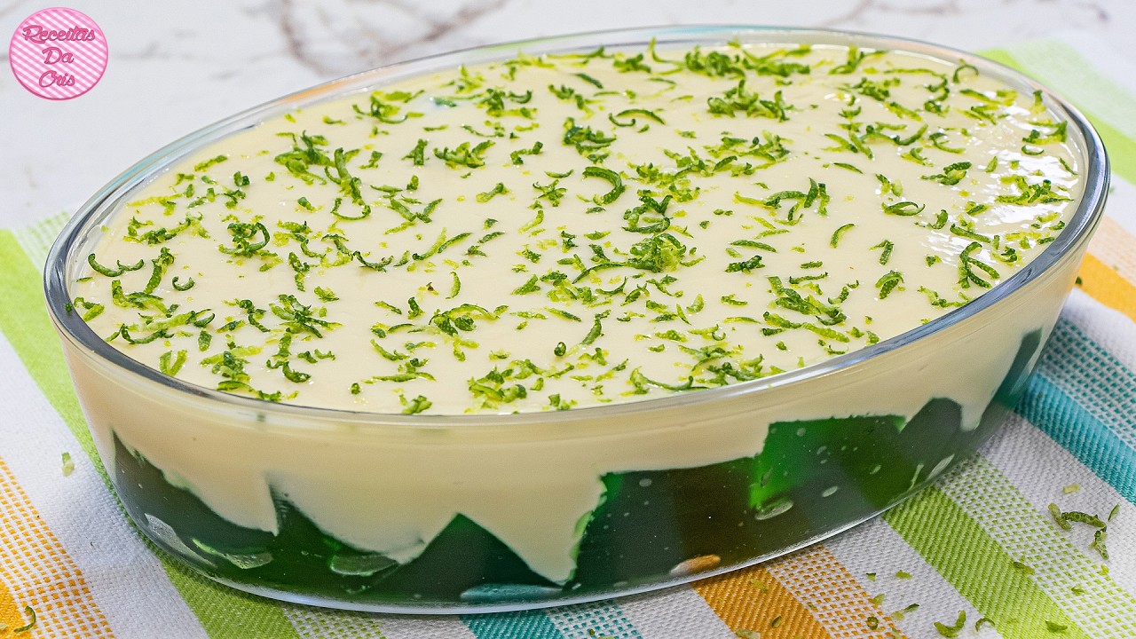 SOBREMESA GELADA CREMOSA DE LIMÃO COM GELATINA SÓ 4 INGREDIENTES I  REFRESCANTE E FÁCIL DE FAZER