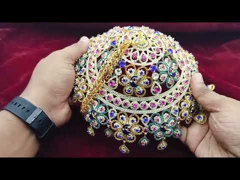 Hanging Umbrella Peacock Designer Mata Ka Chhatra for Deities(7 inches Diameter) video