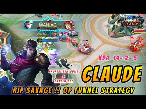 Claude Rip Savage | Insane Damage Gameplay With Perfect Item Build Guide ~ Mobile Legends