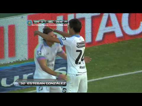 Gol de González. Arsenal 0 - Belgrano 2. Fecha 18. Torneo Inicial 2013. Fútbol Para Todos