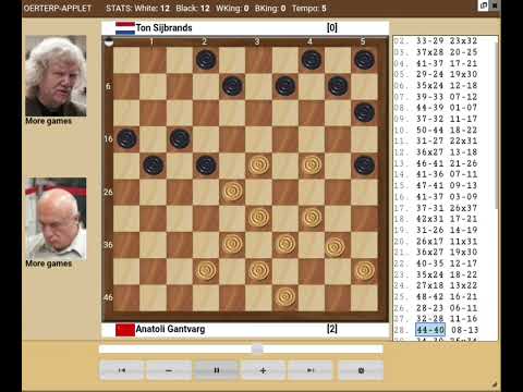Anatoli Gantvarg-Ton Sijbrands 2-0.Draughts