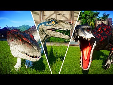 Indoraptor vs Indominus Rex vs Blue - Jurassic World Evolution