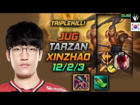 Xin Zhao Jungle Build Tarzan Goredrinker Conqueror - LOL KR Challenger Patch 13.20