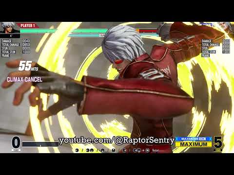 KOF XV K' Stun TOD 100% 100 Hit Corner Combo (Quick Max, Mid Blue Raw Max)