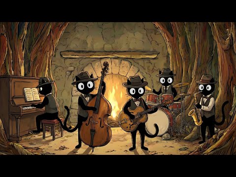 Black Cats Secret Hideaway: Deep & Uplifting Jazz for Comfortable Focus by the Fireplace