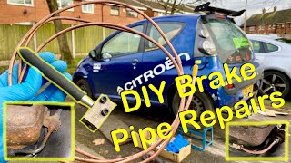 How to Safely Repair Rusted Brake Lines / Brake Pipe Section Replacement (CityBug)