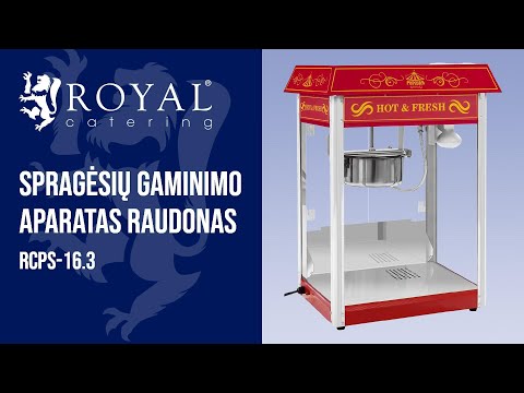 vaizdo įrašas - Spragėsių gaminimo aparatas raudonas - JAV dizainas