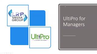 UltiPro Tutorial (Manager)