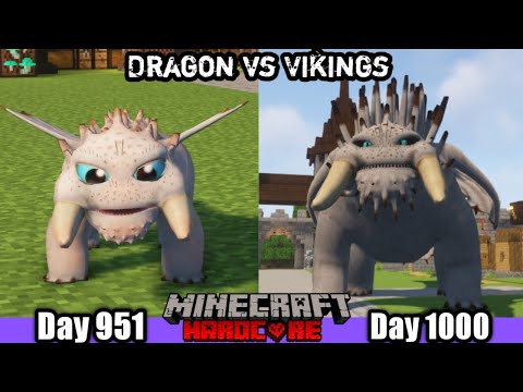 I Survived 1000 Days in Dragon vs Vikings in Minecraft Hardcore