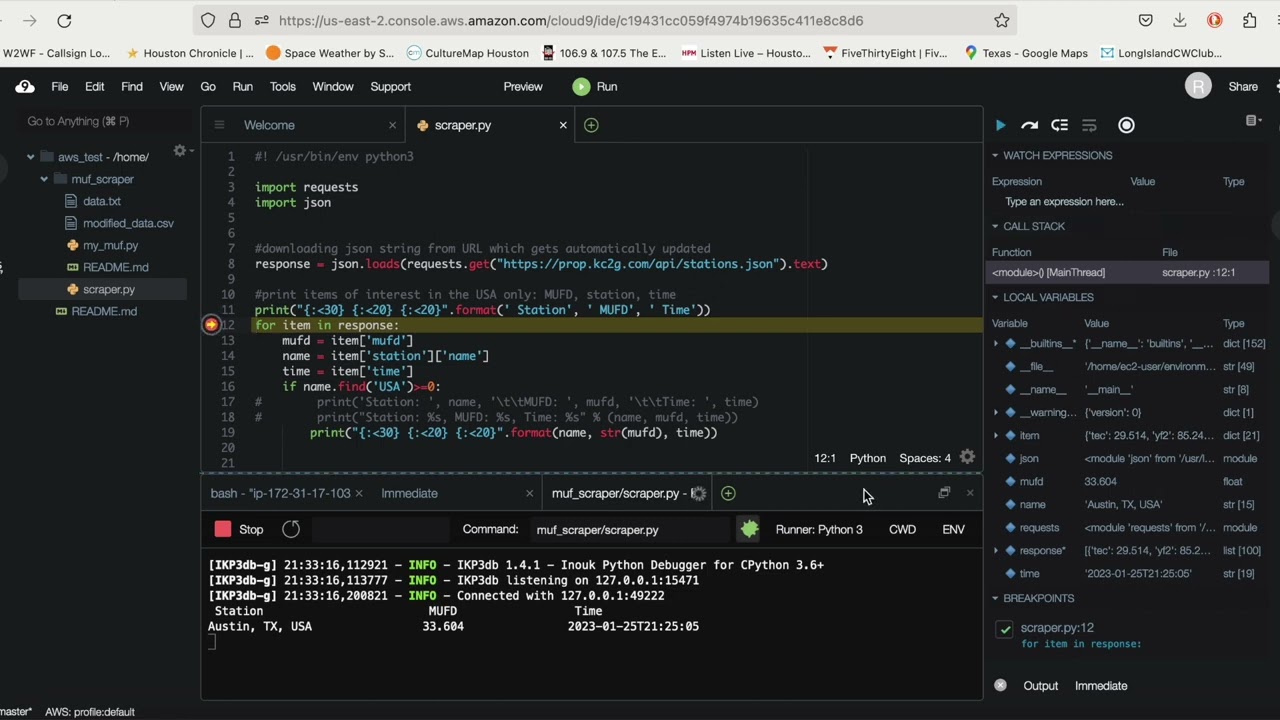 AWS Cloud 9 and Github workflow