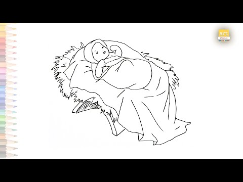 Baby Jesus easy drawing | Dibujo navideño del Niño Jesús | How to draw Baby Jesus christ | easy art