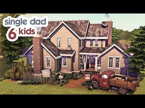 Struggling Dad's Rundown Home | The Sims 4 Speed Build