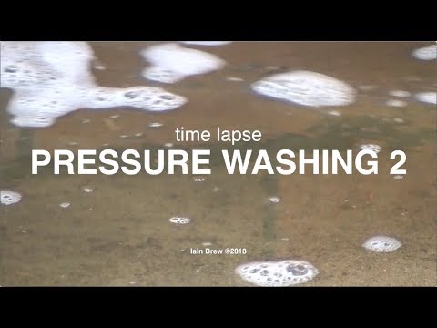 Pressure washing moss and grime (time lapse)