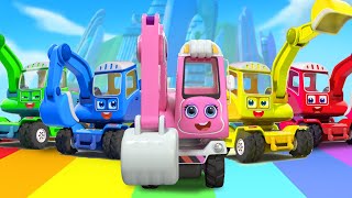 Download lagu Ten Excavators Song | Learning Vehicles | Car Cartoon | Kids Cartoon | BabyBus - Cars World mp3
