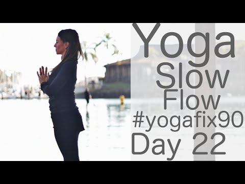 30 Minute Glowing Yoga Body Workout (Slow Vinyasa Flow Class) Day 22 Yoga Fix 90