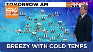 Cold temperatures and windy Thursday expected for the Phoenix area