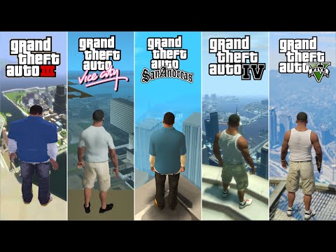 Franklin Jumping from Highest Place in Every GTA Game (2001 - 2025)