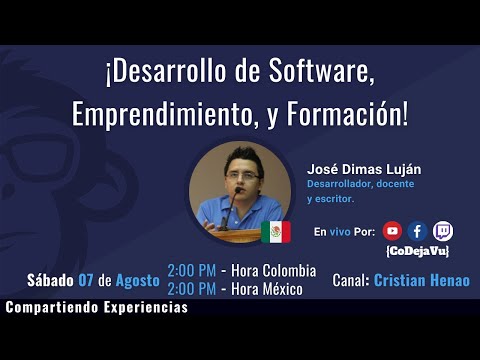 , title : '🚀Desarrollo de Software, Emprendimiento y Formación! una charla con 👉 José Dimas Luján👈'