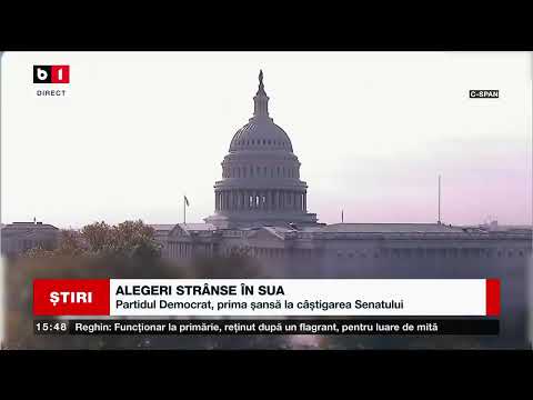 ALEGERI STRÂNSE ÎN SUA. PARTIDUL DEMOCRAT, PRIMA ȘANSĂ LA CÂȘTIGAREA SENATULUI_Știri B1_12 nov 2022