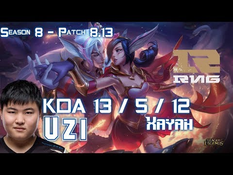RNG Uzi XAYAH vs YASUO ADC - Patch 8.13 KR Ranked