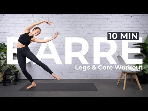 10 Min Standing BARRE Workout - Legs & Core Workout | No Jumping