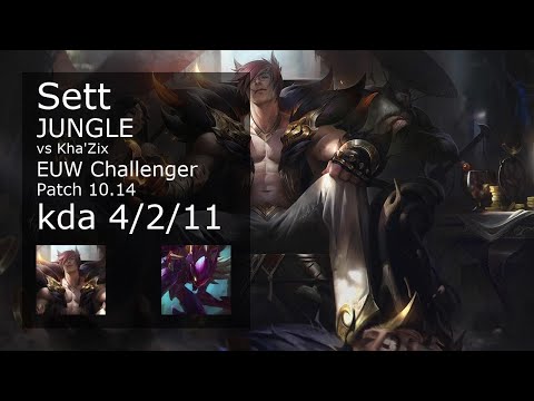 Sett vs Kha'Zix Jungle - EUW Challenger 4/2/11 Patch 10.14 Gameplay