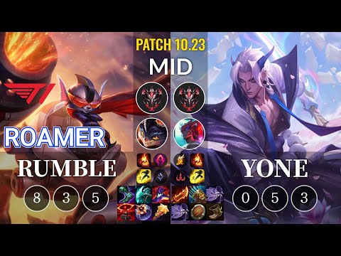 T1 Roamer Rumble vs Yone Mid - KR Patch 10.23