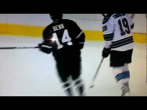 Joe Thornton vs Jamie Benn nhl hocky fight