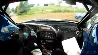 preview picture of video 'Tautvydas Narušis crazy 360 degree spin on narrow countryside road - 300 Lakes Rally 2012'