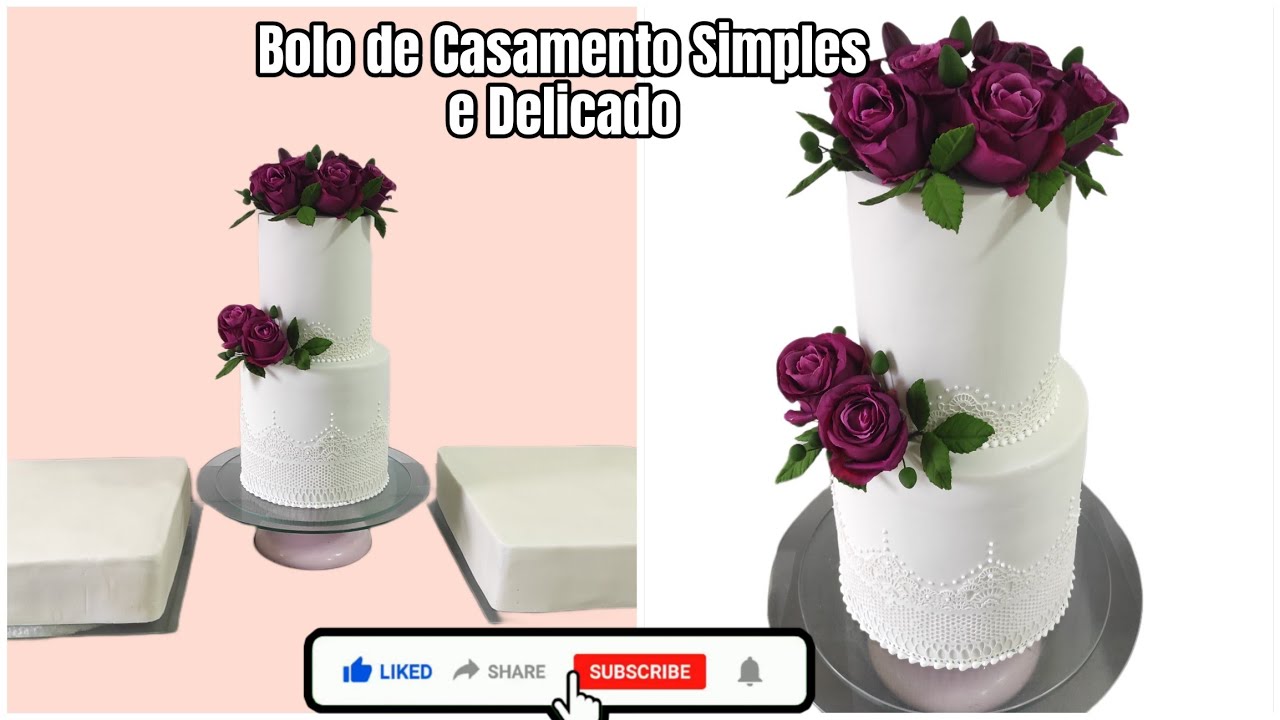 Bolo de Casamento Simples e Delicado!!!