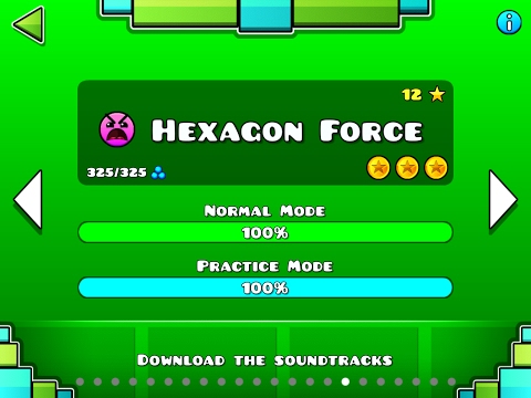 Geometry Dash Walkthrough - Level 16 (Hexagon Force) [ALL COINS]