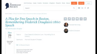 Click to play: A Plea for Free Speech in Boston, Remembering Frederick Douglass's 1860 Speech