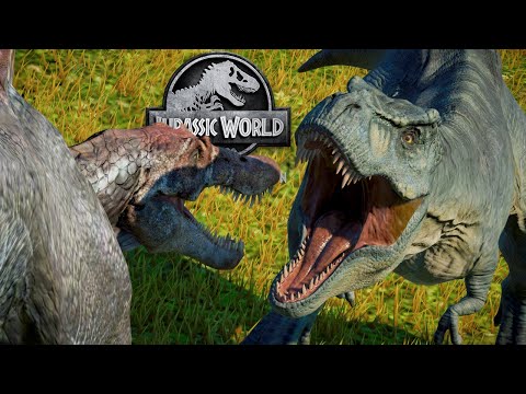 (Max Attack) T-Rex vs (Max Defense) Spinosaurus - Extreme Dinosaurs Fight | Jurassic World Evolution