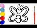 Glitter Butterfly Vẽ và Tô Màu Con Bướm Cho Bé, Dạy Bé Học Vẽ | Little Pea ☆