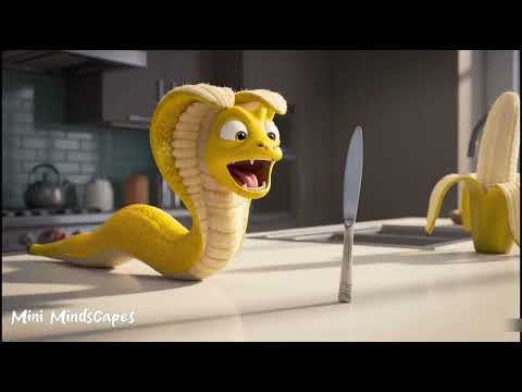 Banana Snake Escapes the Fruit Bowl!  | Absurd Cute 3D Animation
