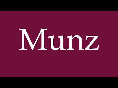How to Pronounce ''Munz'' Correctly in German
