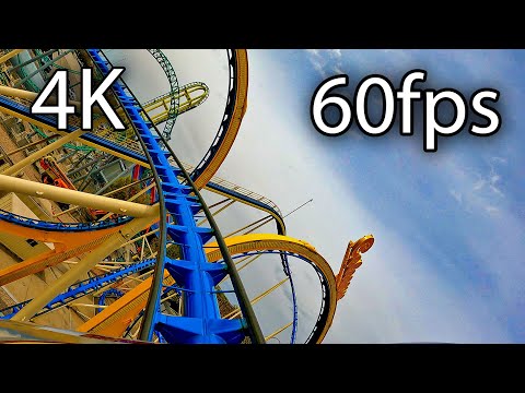 Colossus the Fire Dragon front seat on-ride 4K POV @60fps Lagoon