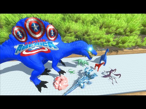 ESCAPE FROM CAPTAIN AMERICA SPINOSAURUS - Animal Revolt Battle Simulator
